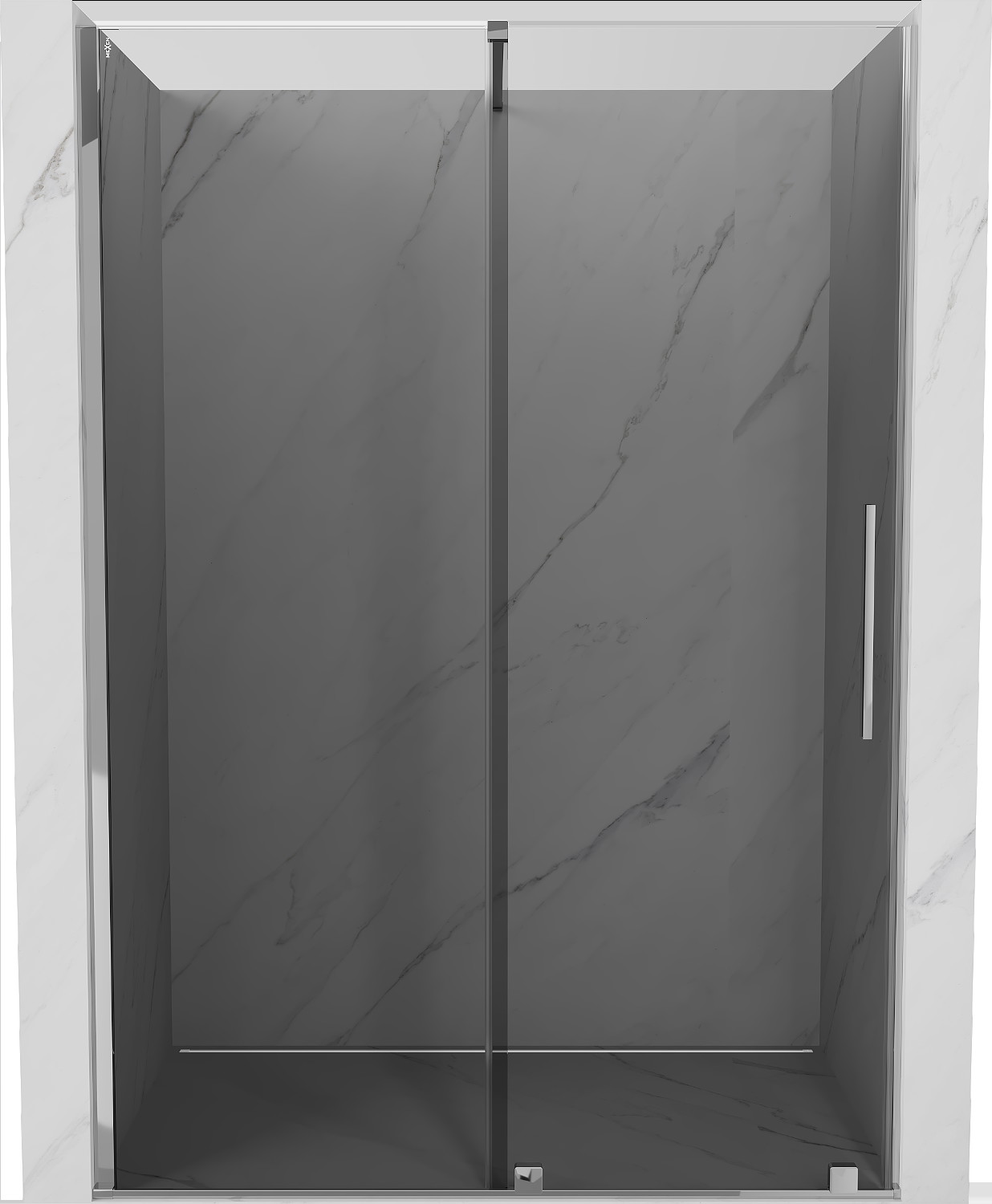 Mexen Velar drzwi prysznicowe rozsuwane 140 cm, grafit, chrom - 871-140-000-41-01