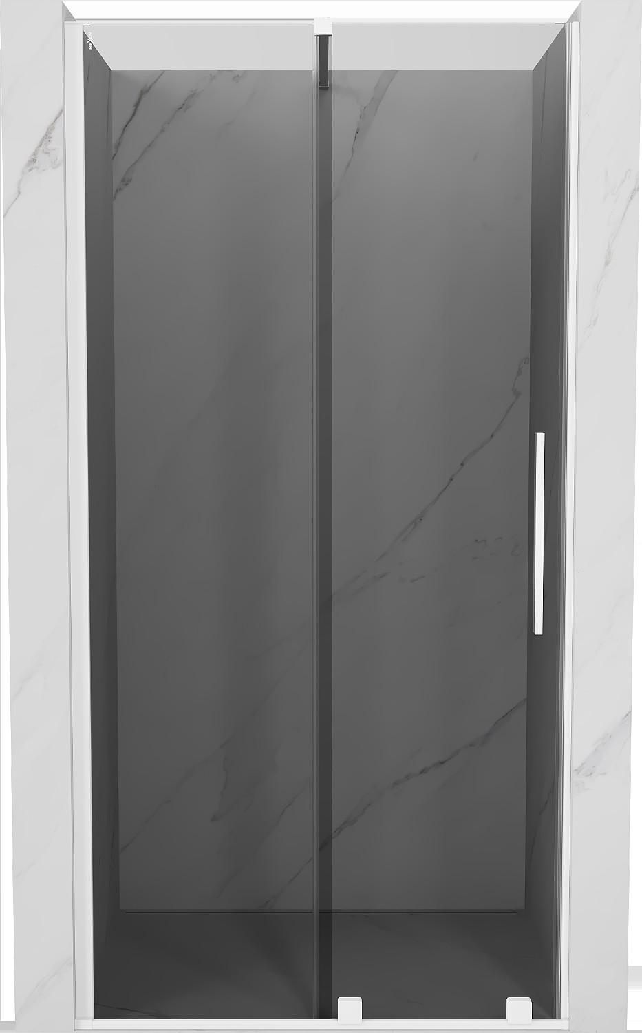 Mexen Velar drzwi prysznicowe rozsuwane 120 cm, grafit, białe - 871-120-000-41-20