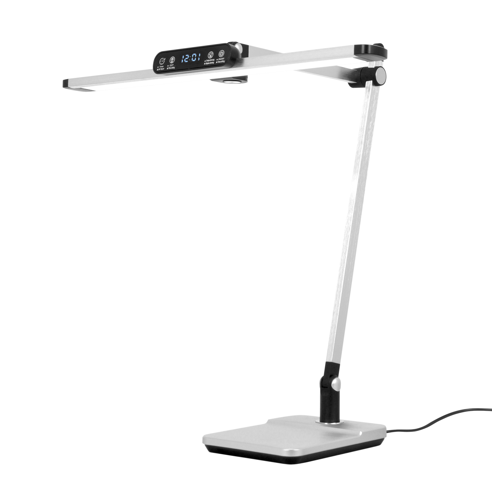 Srebrna lampa biurkowa, kreślarska, LED K-BL1321 SREBRNY z serii ARES
