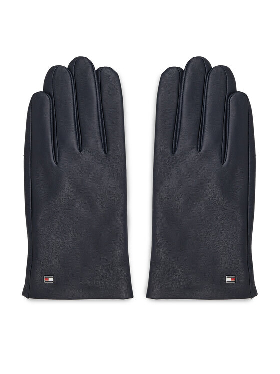 Tommy Hilfiger Rękawiczki Męskie Essential Flag Leather Gloves AM0AM11482 Granatowy