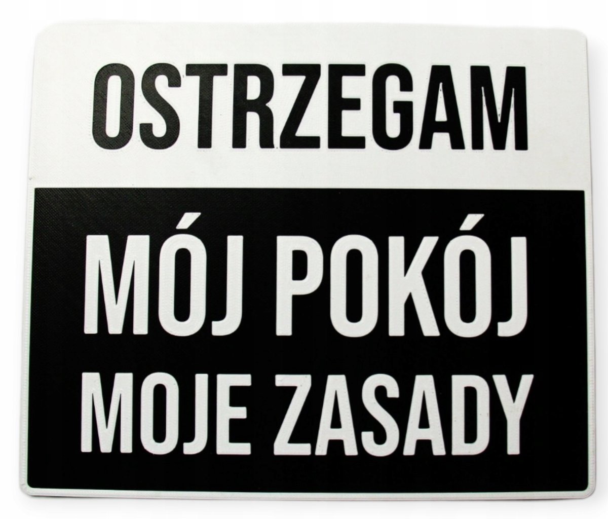 Tabliczka na drzwi Mój pokój moje zasady Czarna