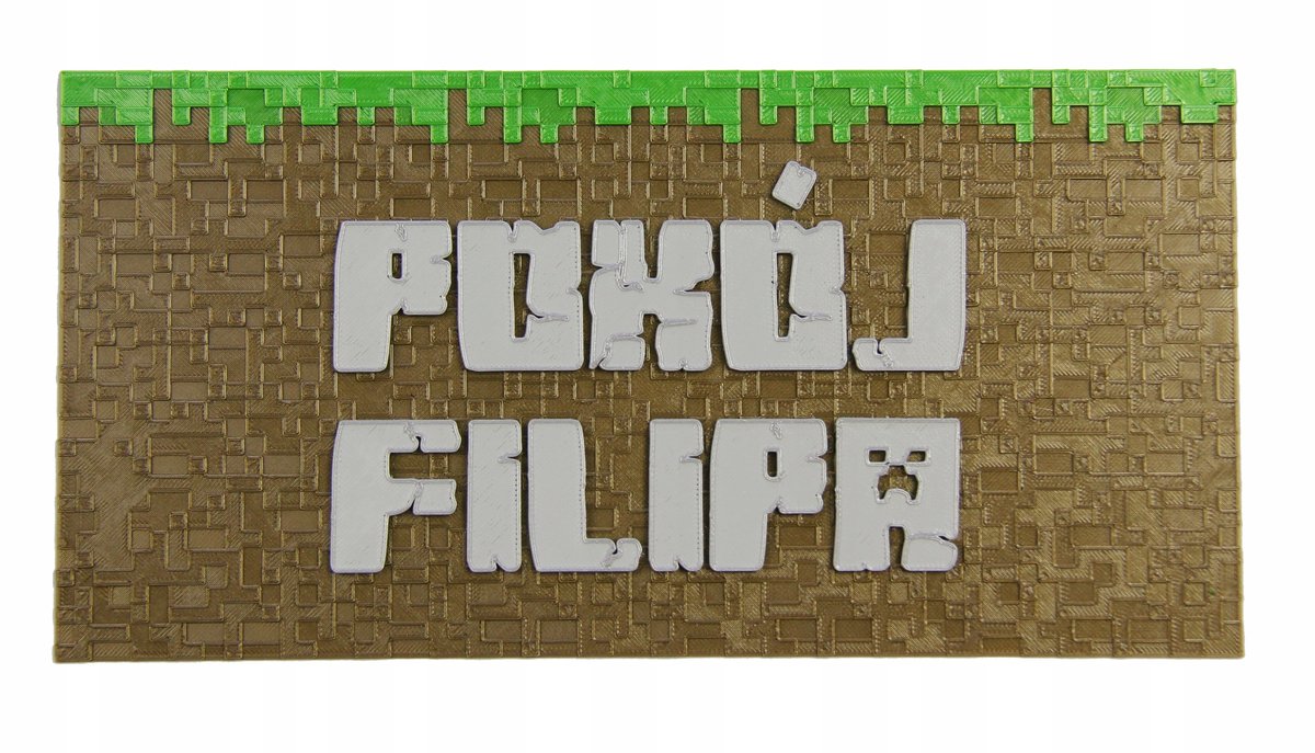 Tabliczka na drzwi Dowolne Imię Minecraft Blok