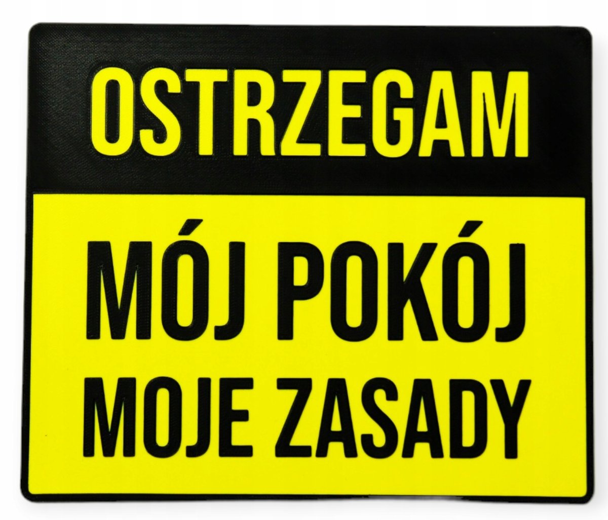 Tabliczka na drzwi Mój pokój moje zasady Żółta