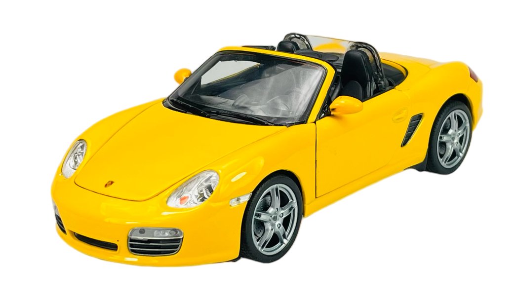 Welly Porsche Boxster S 987 Żółty Bez Dachu 1:24 Samochód Nowy Metalowy Model