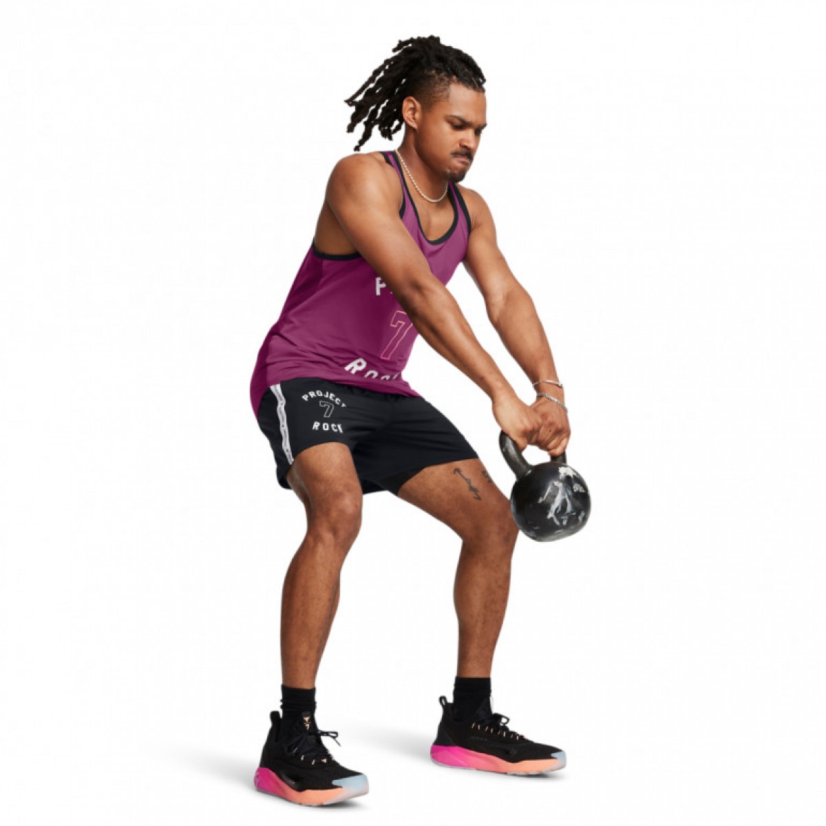 Męskie spodenki treningowe Under Armour Project Rock Mesh Short Boh - czarne - UNDER ARMOUR