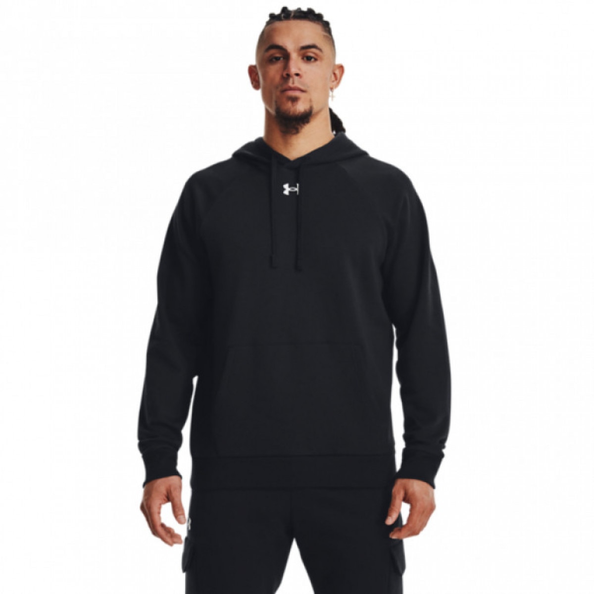 Męska bluza dresowa nierozpinana z kapturem Under Armour UA Rival Fleece Hoodie - czarna - UNDER ARMOUR