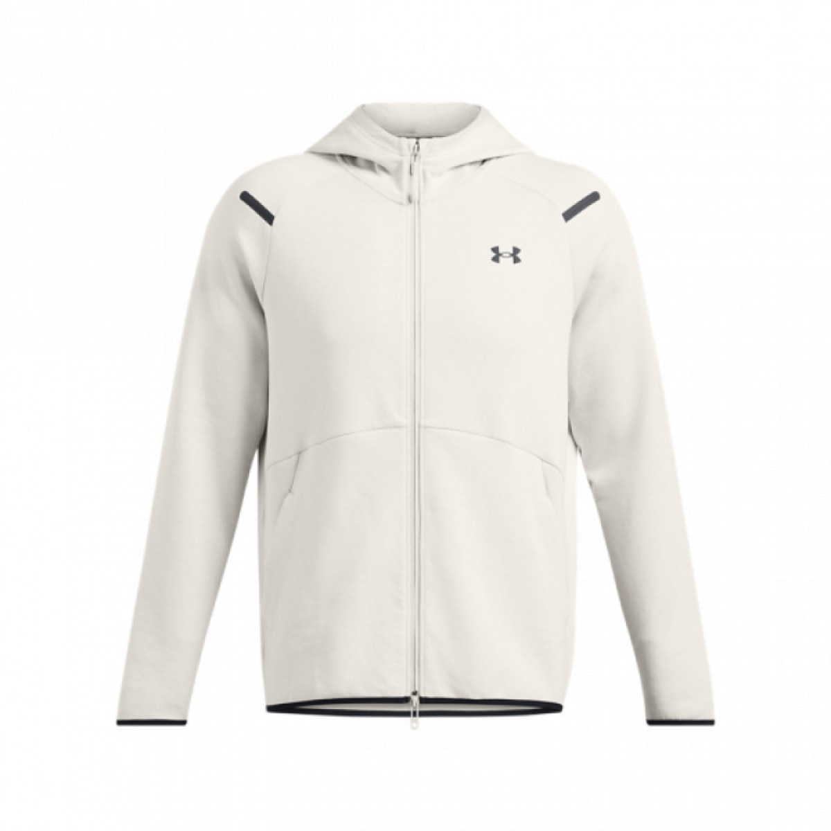 Męska bluza dresowa rozpinana z kapturem Under Armour UA Unstoppable Flc Fz Hd Eu - beżowa - UNDER ARMOUR