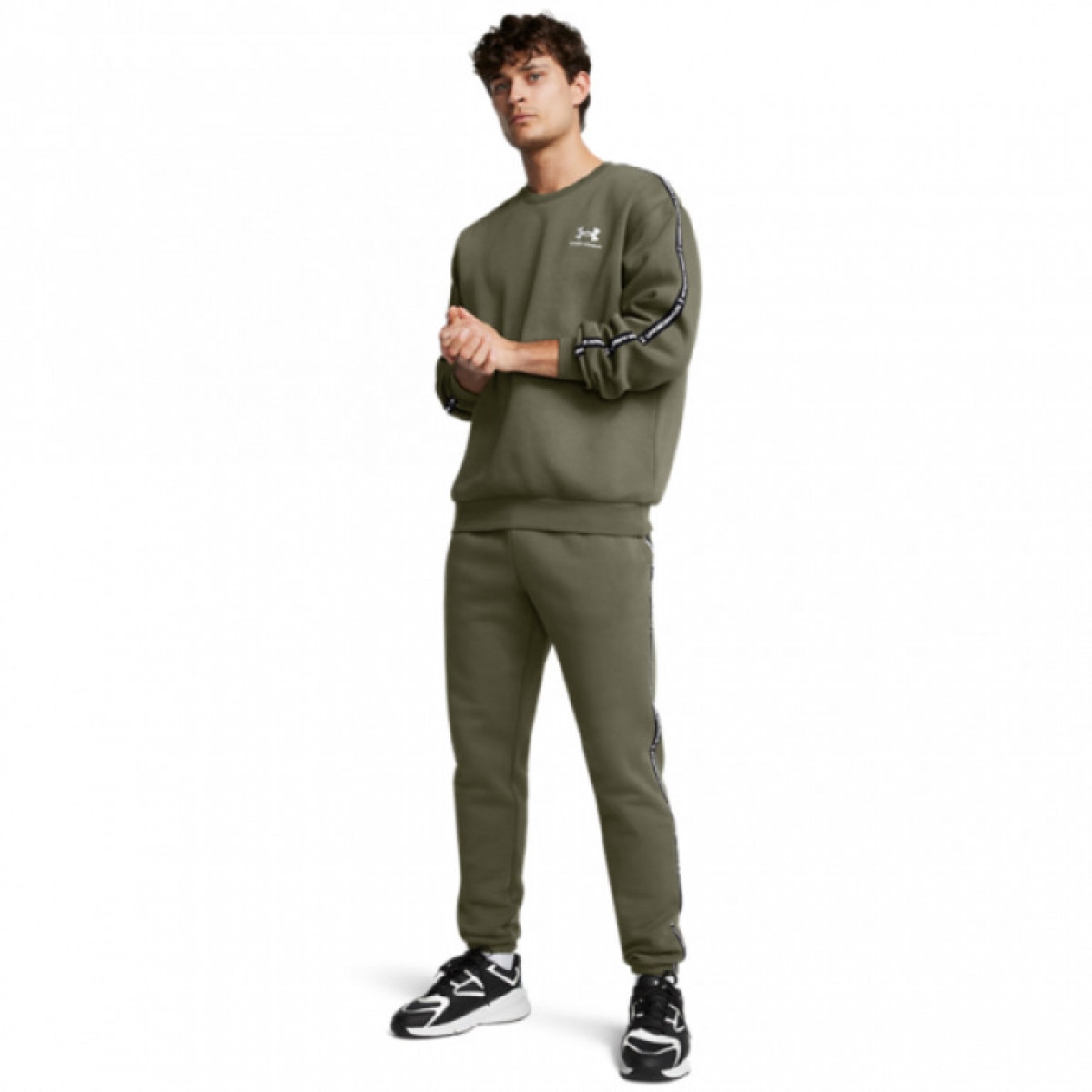 Męskie spodnie dresowe Under Armour UA Icon Fleece Jogger Taping - zielone - UNDER ARMOUR