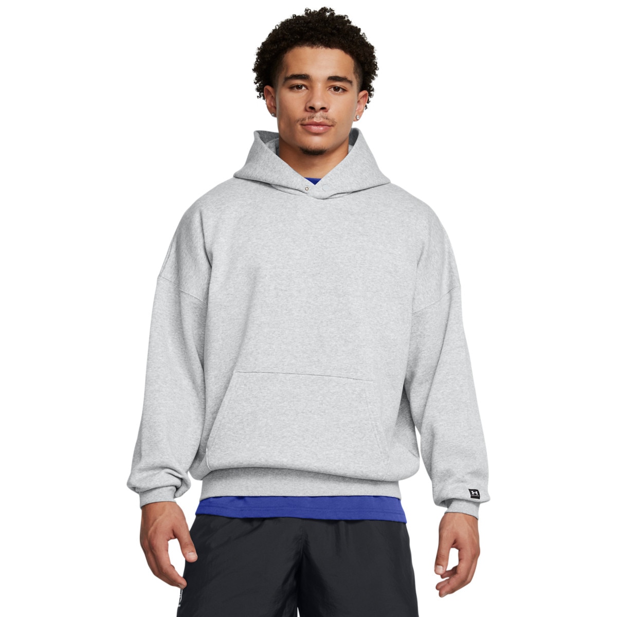 Męska bluza dresowa nierozpinana z kapturem Under Armour UA Icon Fleece Os Hood - szara - UNDER ARMOUR