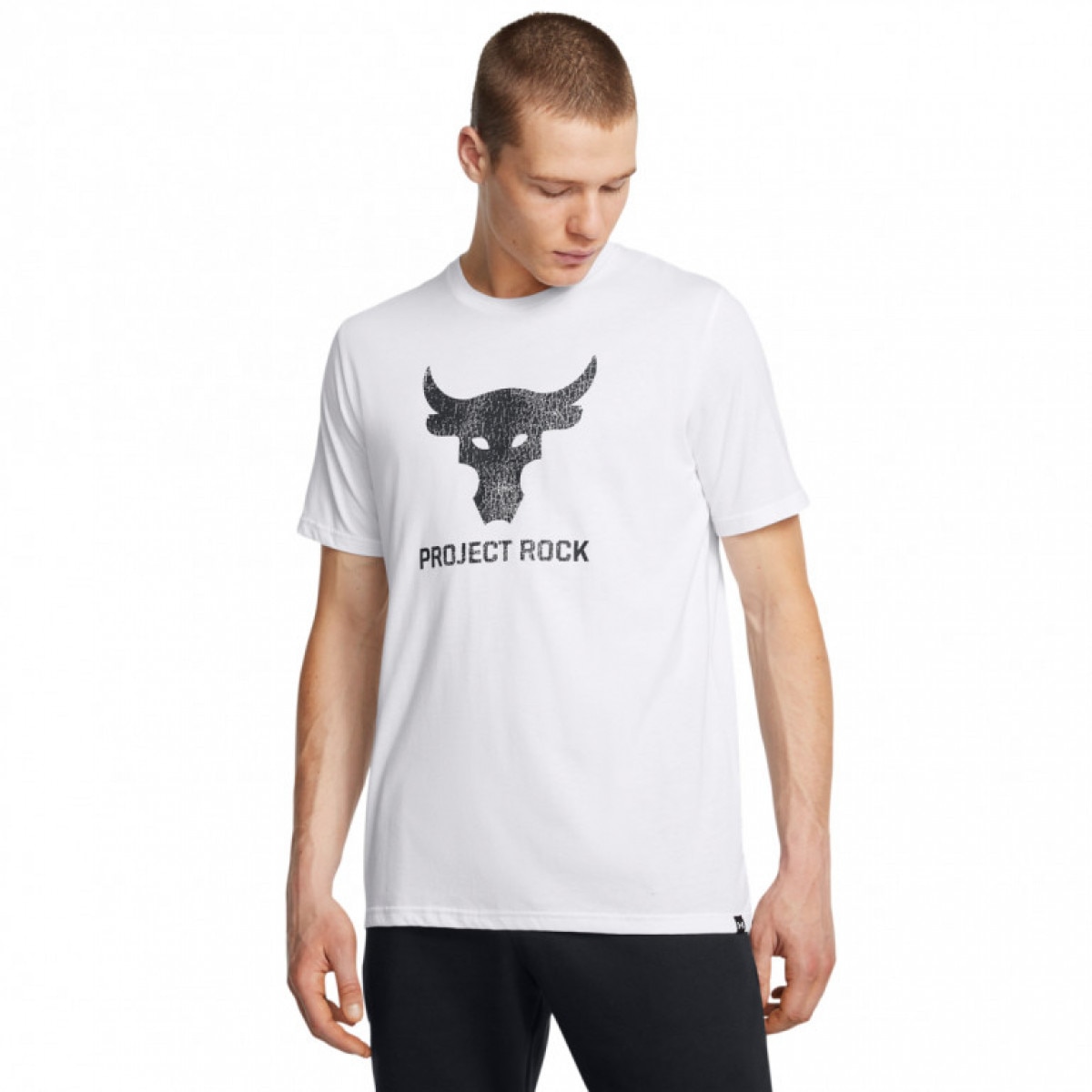 Męska koszulka treningowa Under Armour Project Rock Payoff Graphc Ss - biała - UNDER ARMOUR