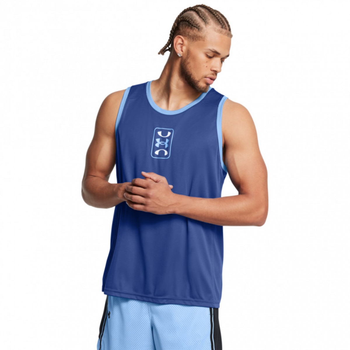 Męski top do koszykówki Under Armour UA Baseline Performance Tank - niebieski - UNDER ARMOUR