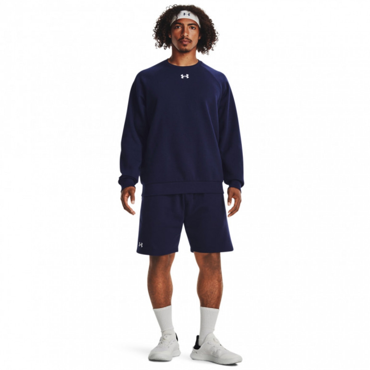 Męskie spodenki dresowe Under Armour UA Rival Fleece Shorts - granatowe - UNDER ARMOUR