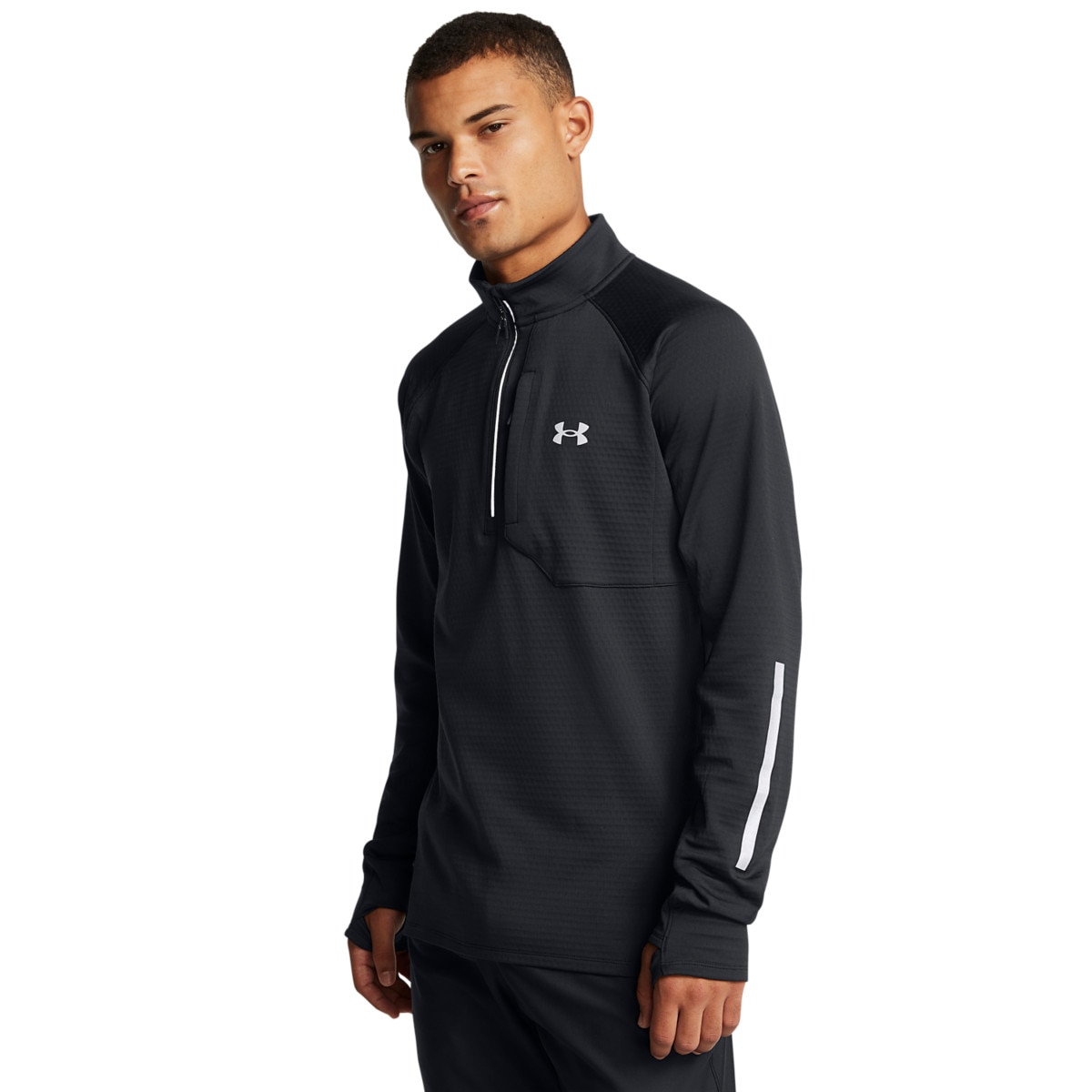 Męska bluza do biegania Under Armour UA Launch Elite Cw Half Zip - czarna - UNDER ARMOUR
