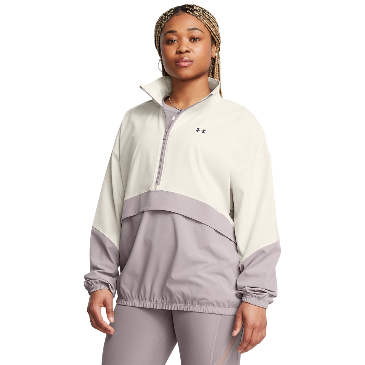 Damska kurtka treningowa Under Armour Armoursport Anorak - beżowa - UNDER ARMOUR