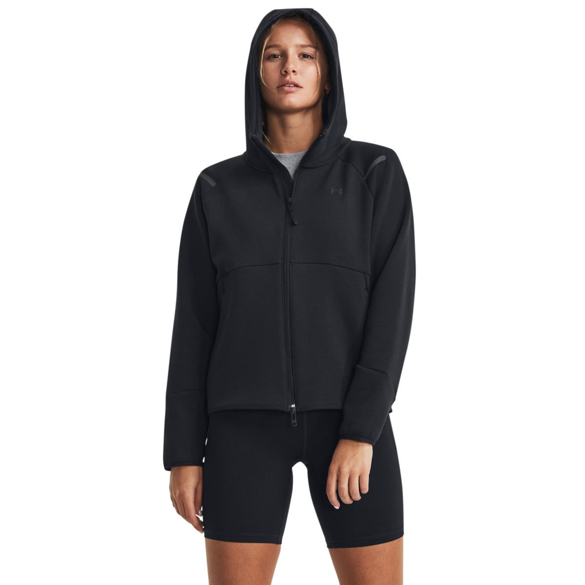 Damska bluza treningowa rozpinana z kapturem Under Armour Unstoppable Fleece FZ - czarna - UNDER ARMOUR