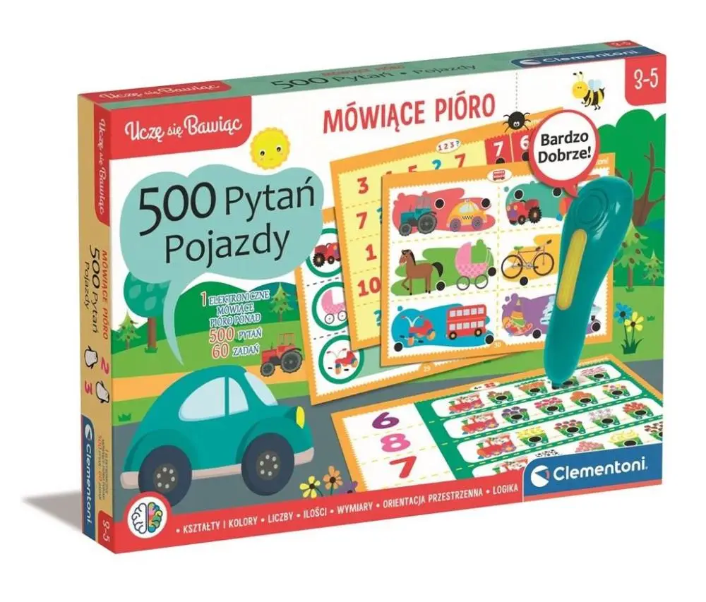 Uczę się bawiąc. Mówiące pióro 500 pytań Pojazdy - Clementoni