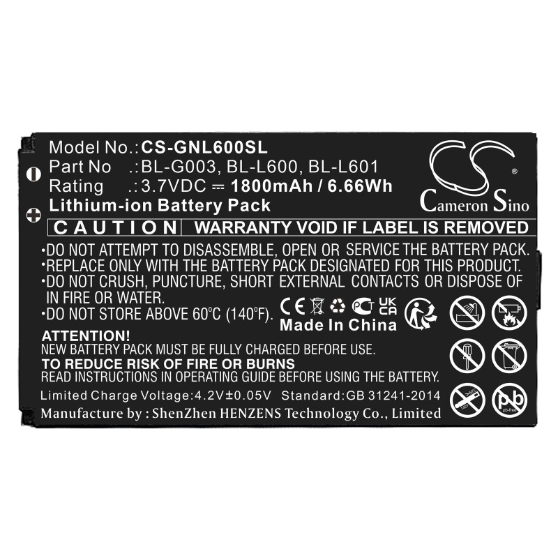 Gionee L601 / BL-G003 1500mAh 5.55Wh Li-Ion 3.7V (Cameron Sino)