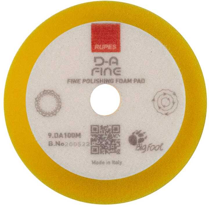 Rupes DA Fine  miękki pad polerski do maszyn Dual Action, żółty  80/100mm