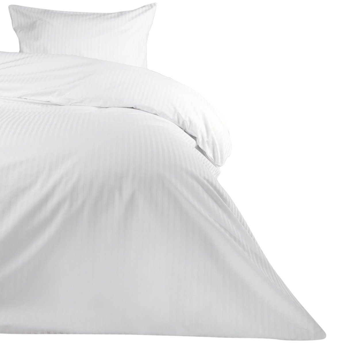 Darymex Poszwa hotelowa 220x200 biała adamaszkowa na zakładkę paski 1 cm