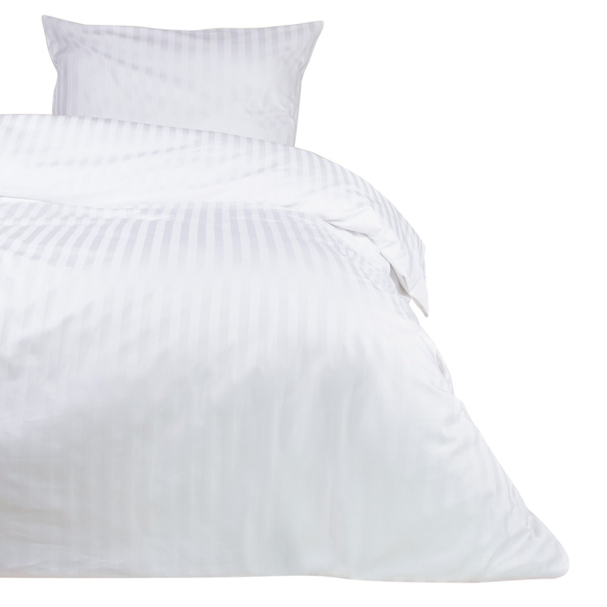 Darymex Poszwa hotelowa 220x200 biała adamaszkowa na zakładkę paski 2 cm