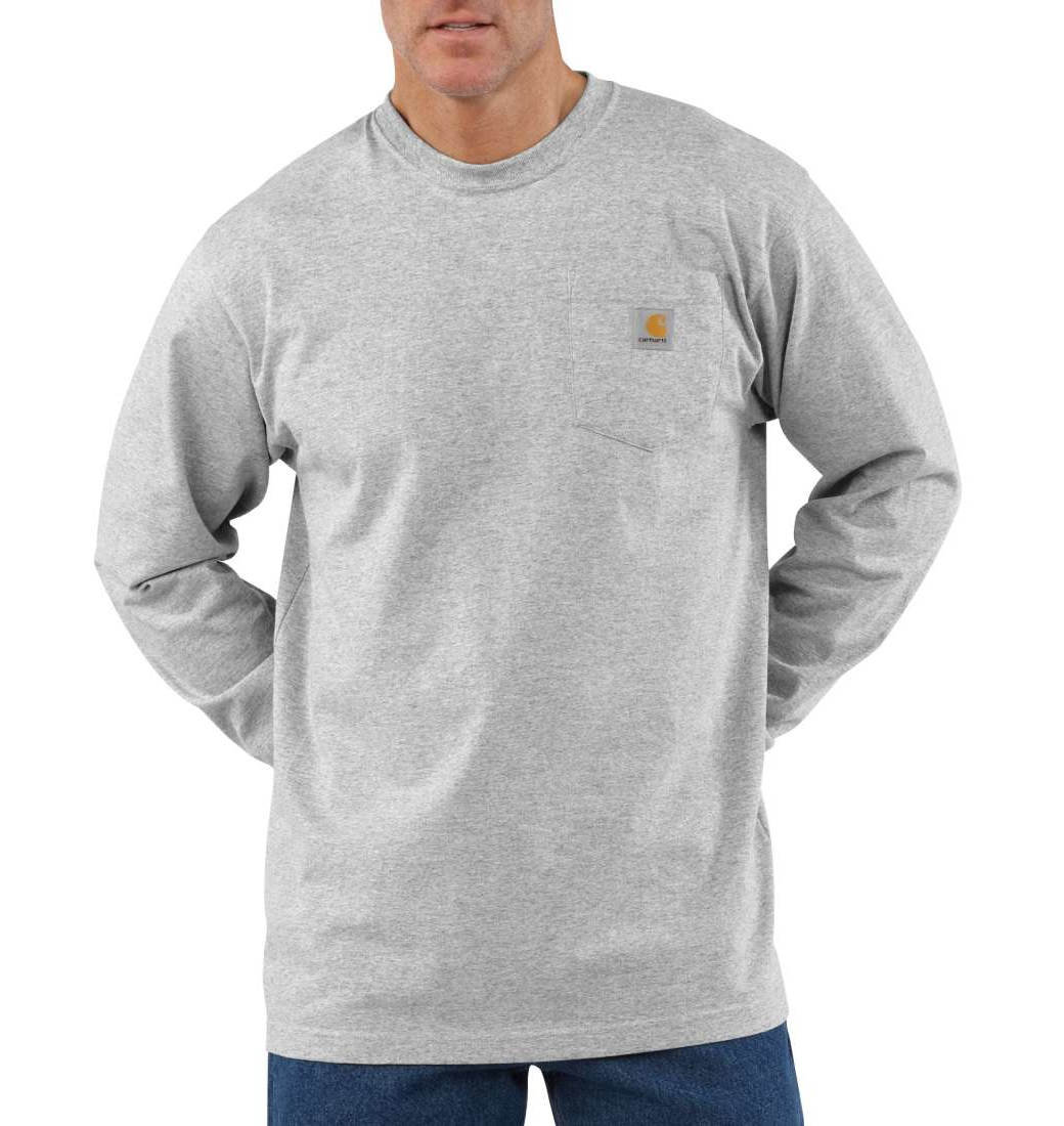 Koszulka Carhartt Heavyweight Long Sleeve Pocket T-Shirt HEATHER GREY