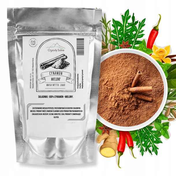 Przyprawa Cynamon mielony 200 g wysokiej jakości naturalny aromatyczny