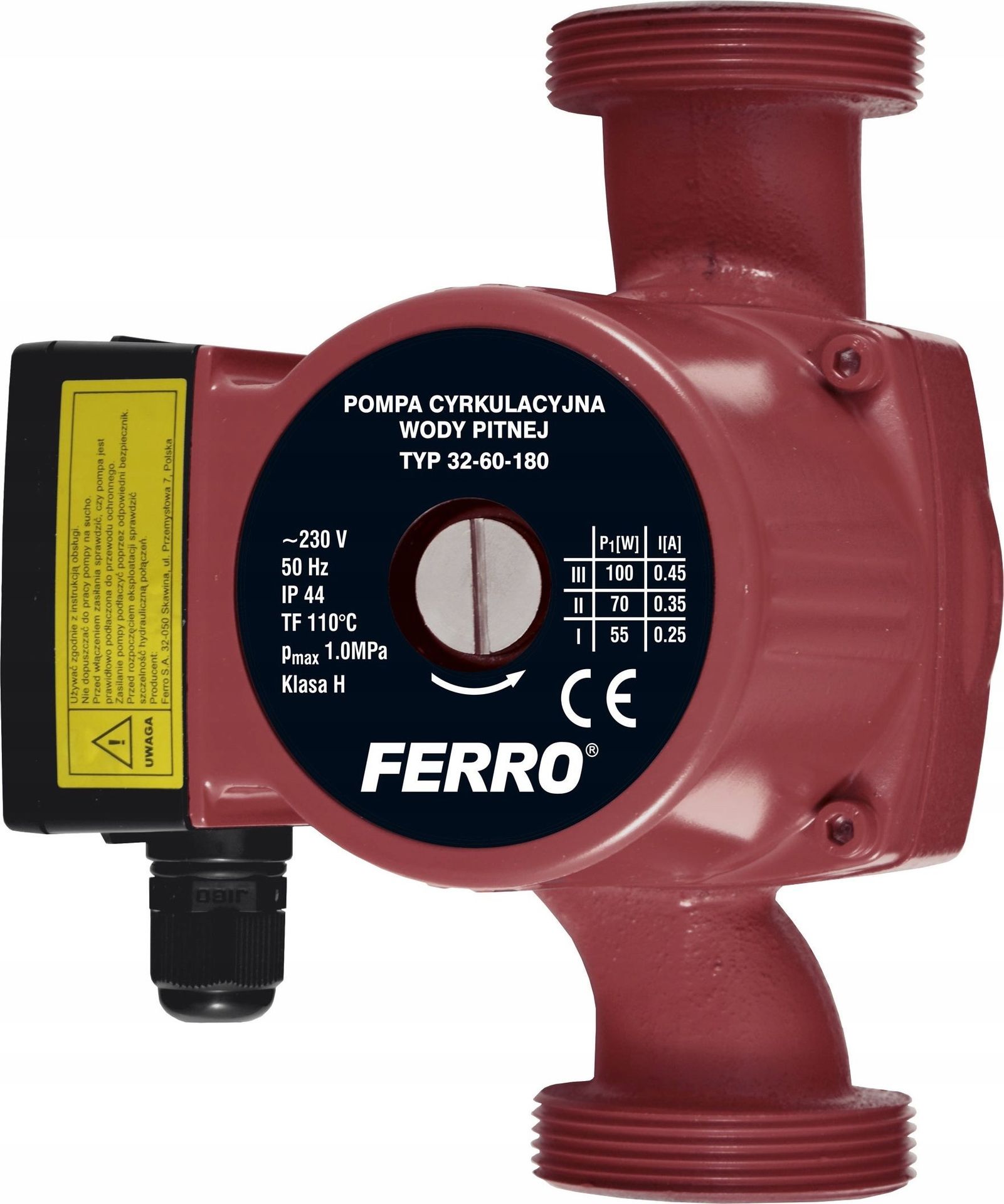 Ferro 0302W POMPA OBIEGOWA C.O I SOL. WEBERMAN 32-60-180 FERRO // POM.CO.FER.32-60-180