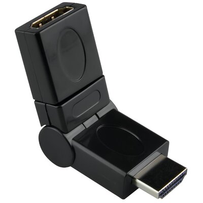 Adapter DPM kątowy obrotowy HDMI - HDMI M/F czarny (5903332589975)