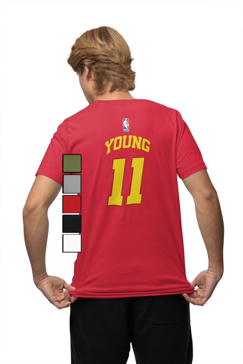 KOSZULKA MĘSKA Z NADRUKIEM NA PLECACH NBA ALTLANTA HAWKS - TRAE YOUNG - XL