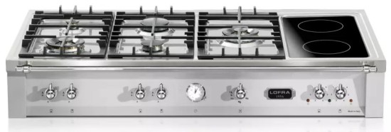 Płyta ceramiczno-gazowa LOFRA Range Top Dolcevita 120 ACCIAIO SATINATO TRS126/5C/Chrome