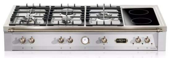Płyta ceramiczno-gazowa LOFRA Range Top Dolcevita 120 ACCIAIO SATINATO TRS126/5C/Bronze
