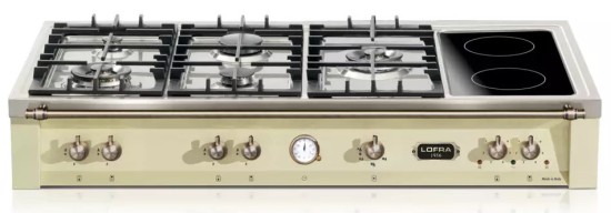 Płyta ceramiczno-gazowa LOFRA Range Top Dolcevita 120 AVORIO TRBI126/5C/Bronze