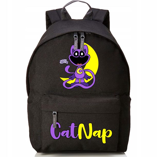 PLECAK SZKOLNY Czarny Młodzieżowy Wyprawka SMILLING CRITTERS CatNap Wzory