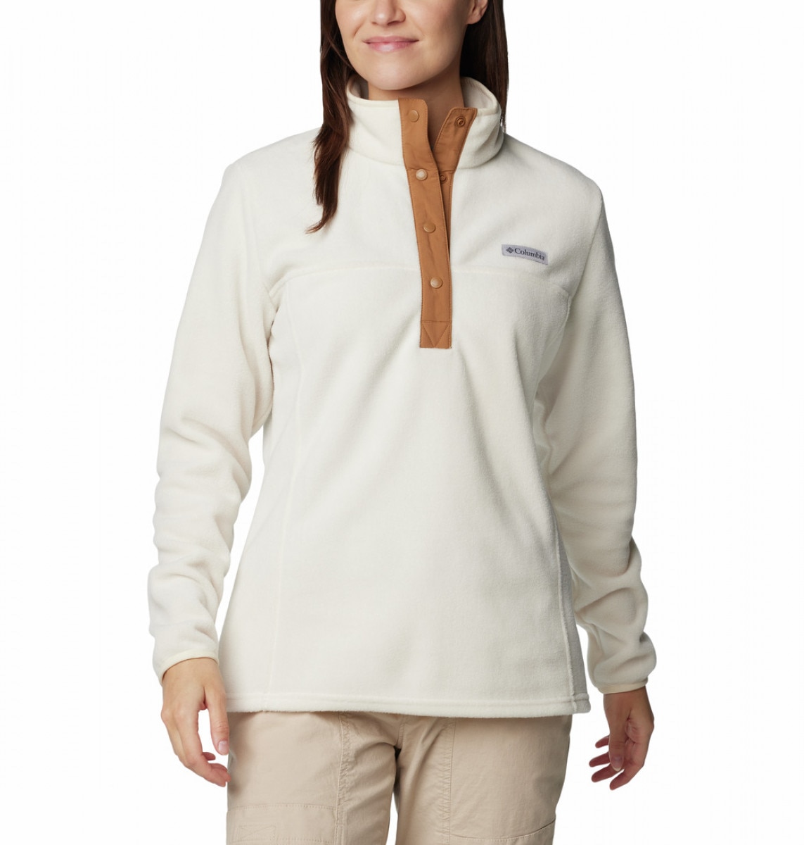Damski polar nierozpinany bez kaptura Columbia Benton Springs Half Snap Pullover Fleece II - beżowy - COLUMBIA