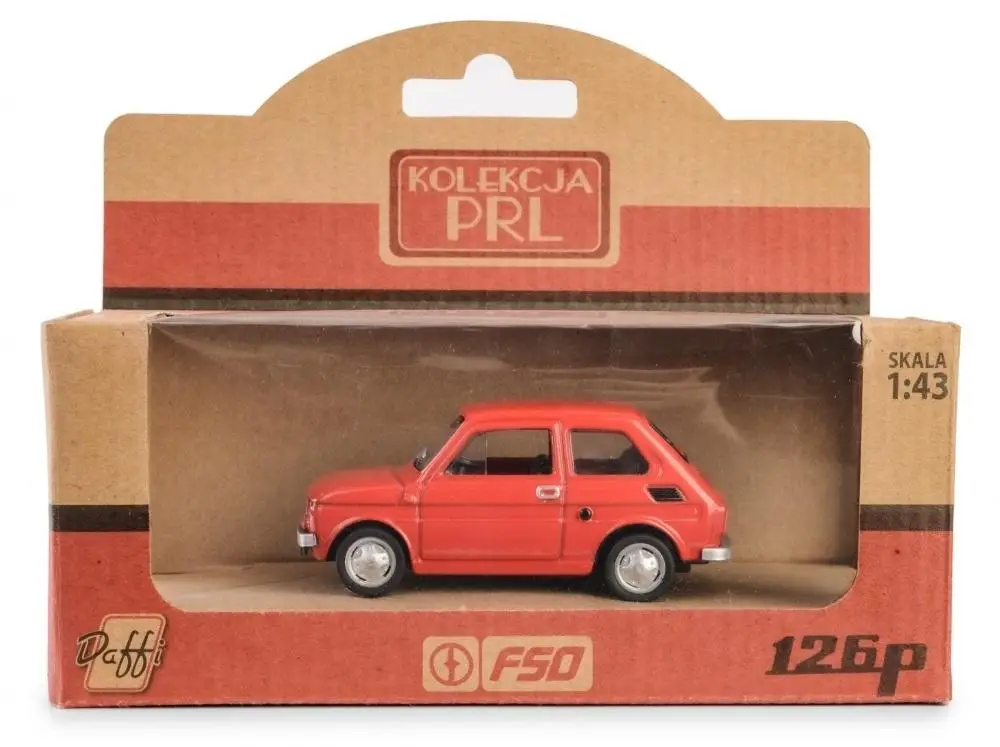 Kolekcja PRL Fiat 126p czerwony - Daffi