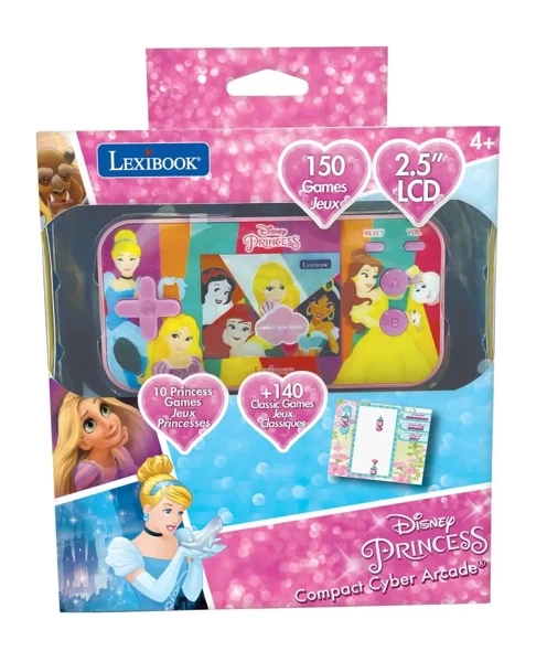 Konsola podręczna Compact Cyber Arcade® Disney Princess - ekran 2,5'' 150 gier w tym 10 z księżniczkami Disneya JL2367DP - Lexibook