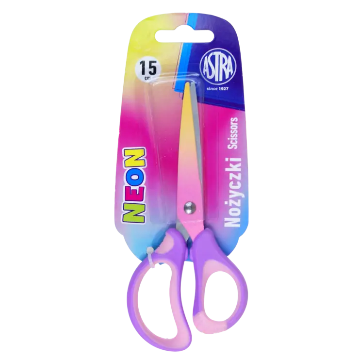 Nożyczki szkolne ergonomiczne Astrakids Neon 15 cm. - ASTRA art-pap