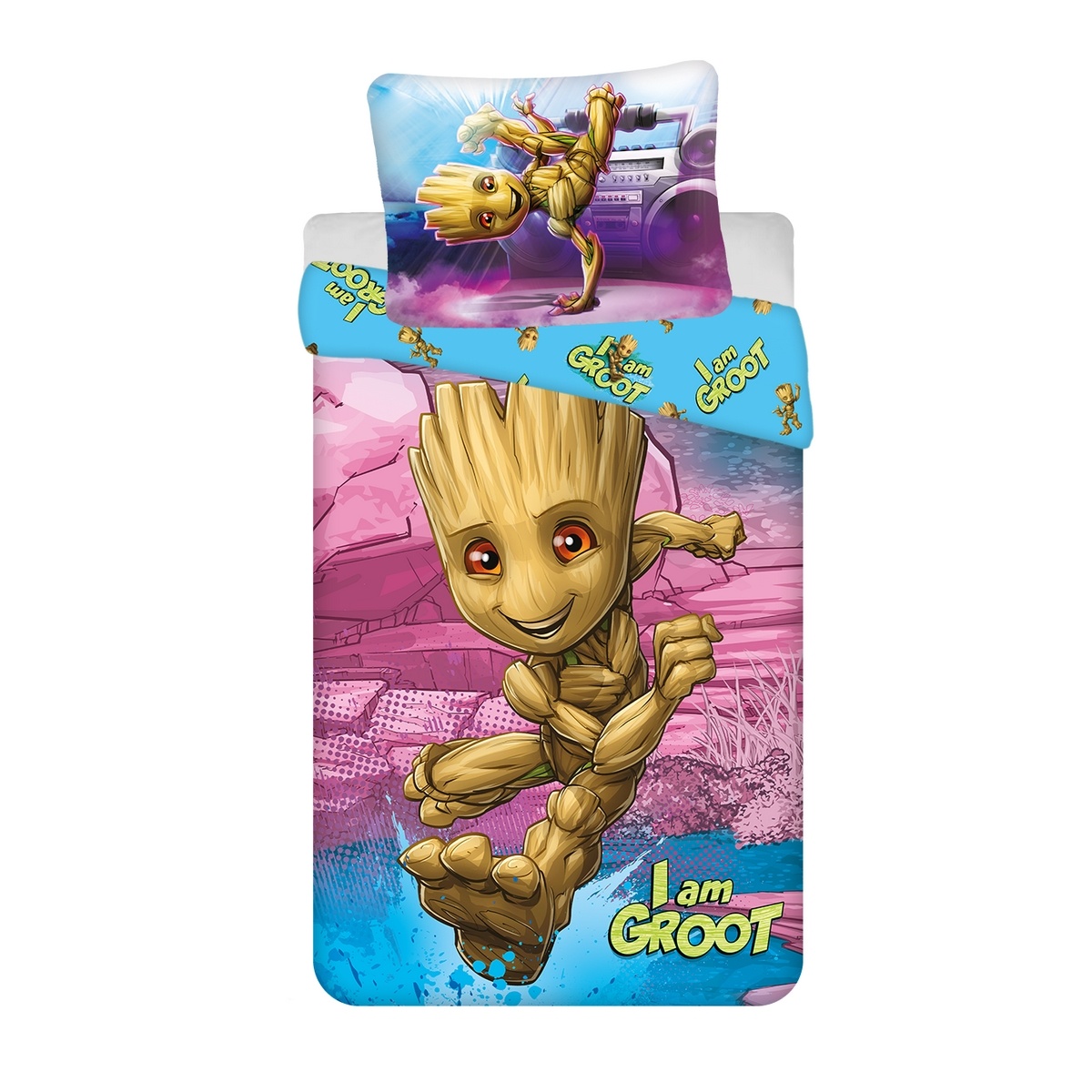 Jerry Fabrics Pościel bawełniana Groot I amGroot, 140 x 200 cm, 70 x 90 cm