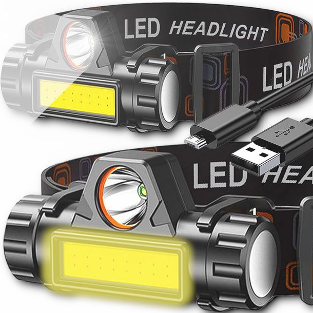 Latarka Czołowa Czołówka Lampka Z Magnesem Cob 4w1