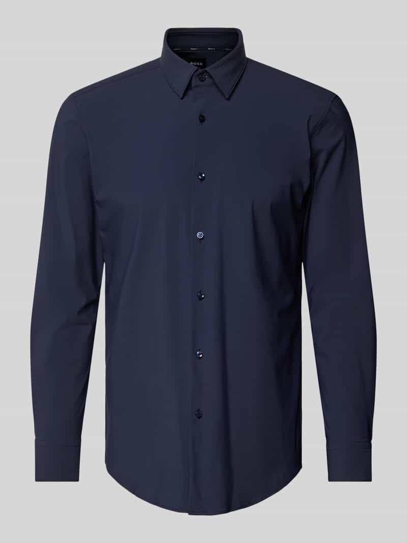 Koszula biznesowa o kroju slim fit z kołnierzykiem typu kent model ‘Hank’