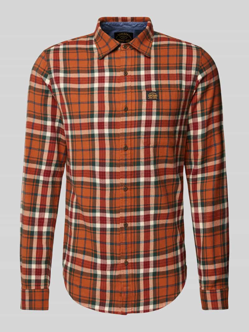 Koszula casualowa o kroju slim fit z naszywką z logo model ‘Lumberjack’