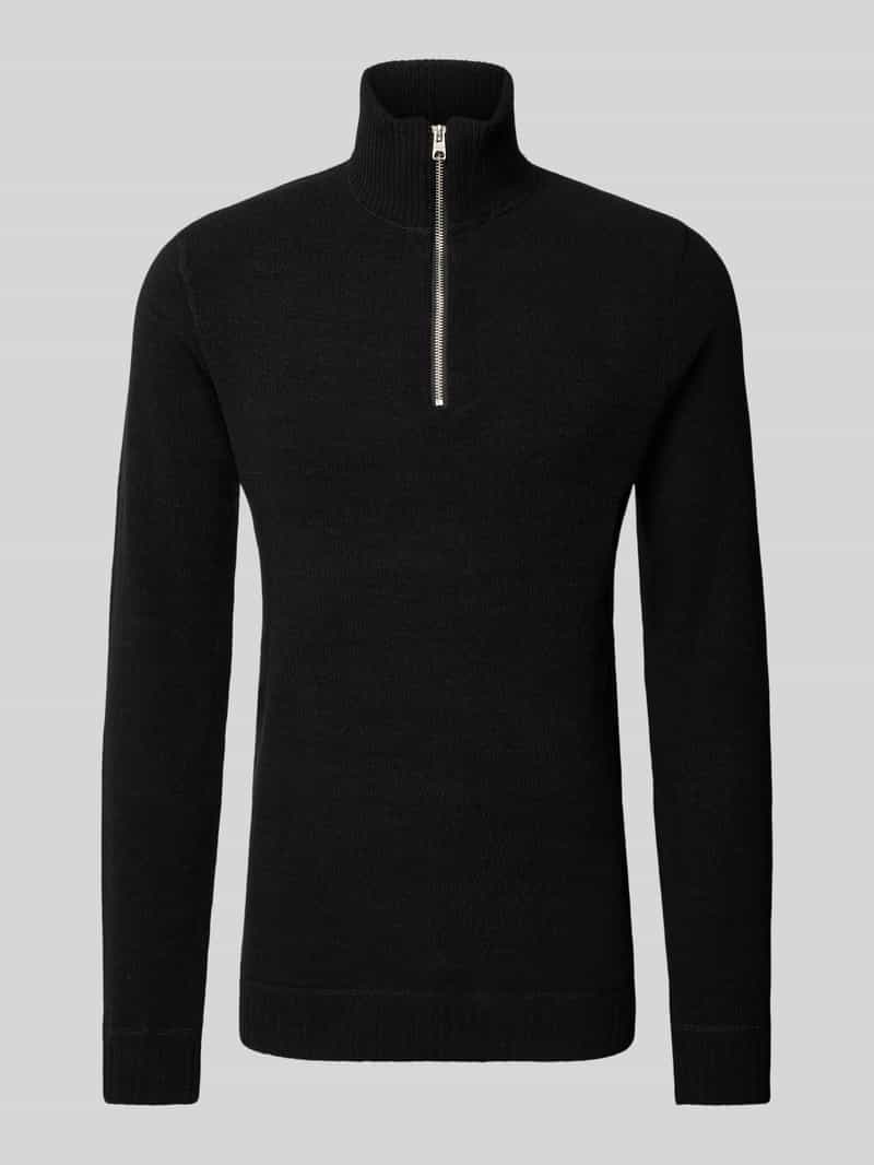 Sweter z dzianiny ze stójką model ‘ETHAN’