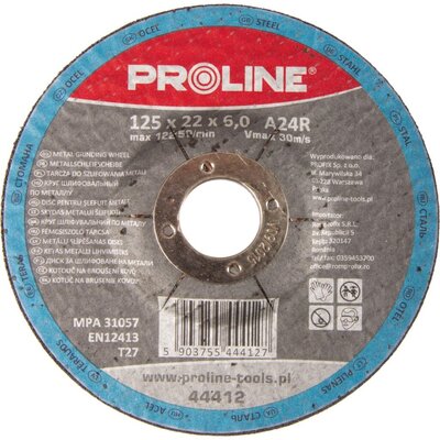 Proline TARCZA DO SZLIFOWANIA METALI, WYPUKŁA ROZMIAR 125x6.0 mm 44412