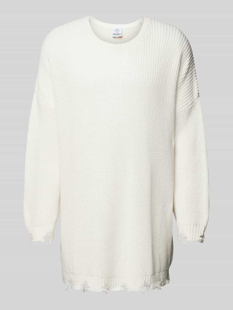 Sweter z dzianiny z efektem znoszenia