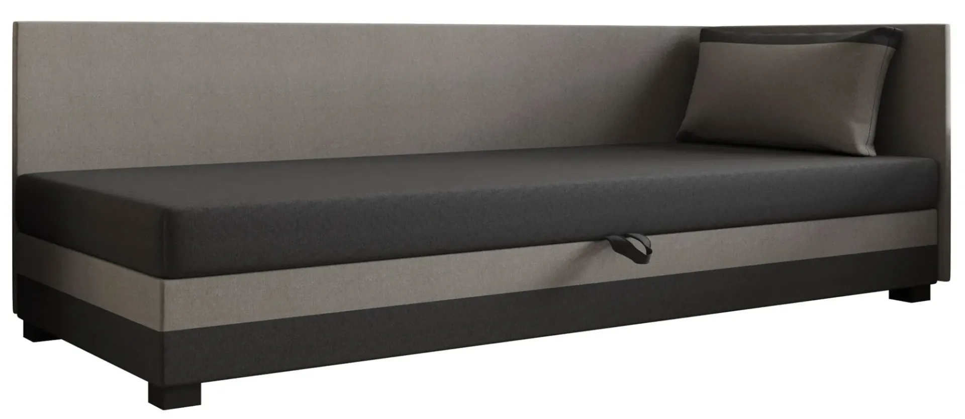 Tapczan z poduszką i pojemnikiem jasny szary + ciemny szary K3-W99