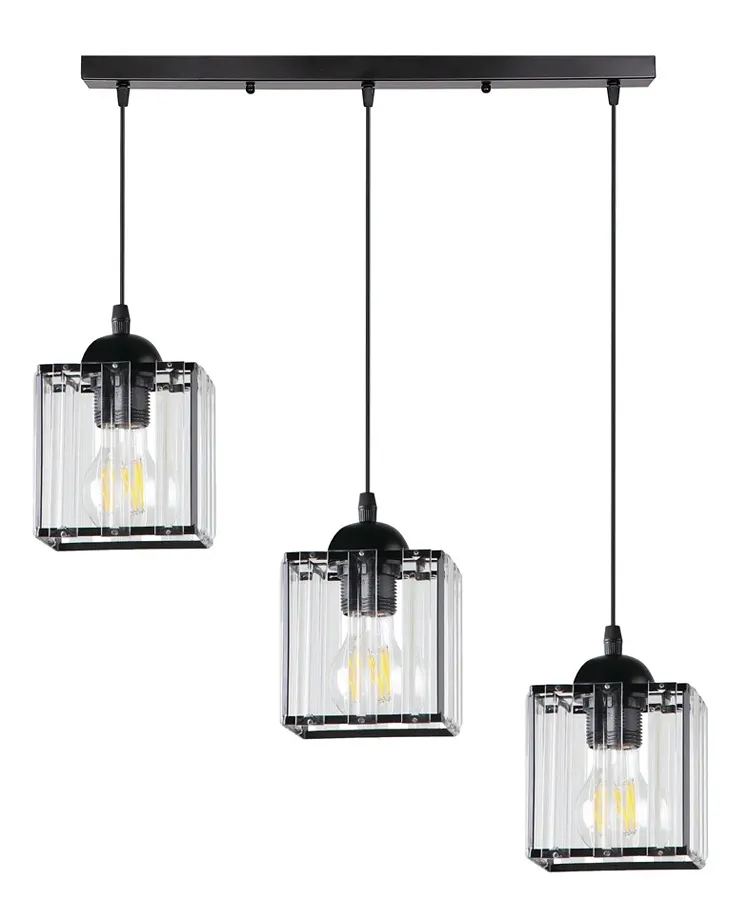 Czarna nowoczesna kryształowa lampa wisząca - 7X D193 C3-A87