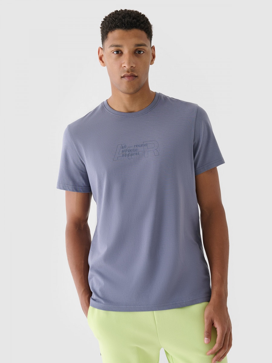 Męski t-shirt z nadrukiem 4F 4FRAW24TTSHM2299  - niebieski