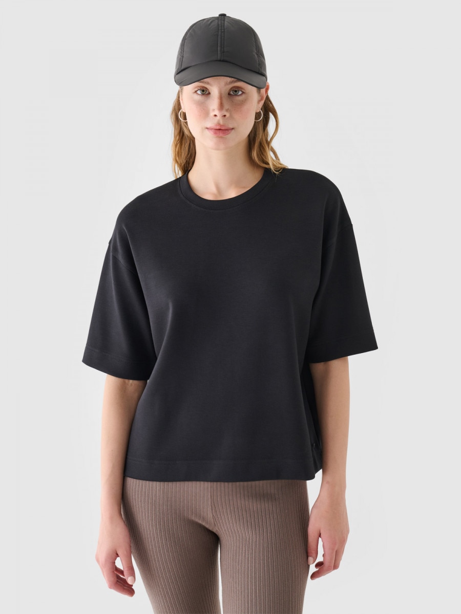 Damski t-shirt basic 4F 4FRAW24TTSHF2303 - czarny