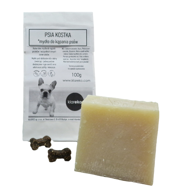 Psia Kostka - Naturalne Mydło Do Kąpania Psów 100 g - Klareko