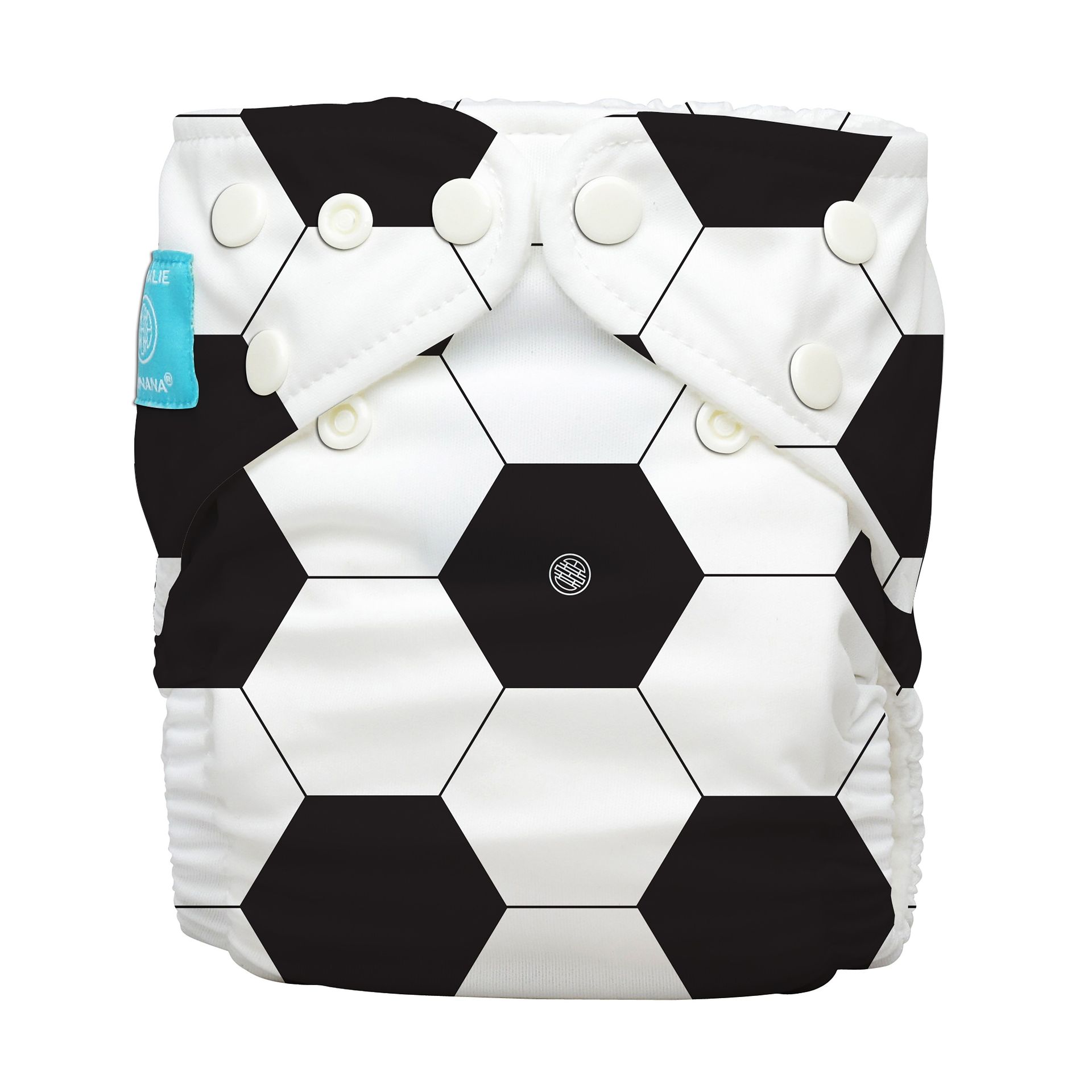 Pielucha wielorazowa + 2 wkłady chłonne, Soccer, One Size Hybrid, AIO, Charlie Banana